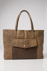 Beige Leather Tote Bag