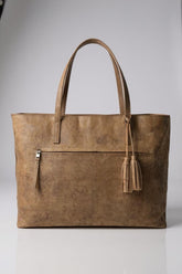Beige Leather Tote Bag