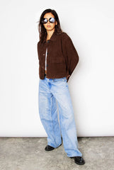 Espresso Brown Suede Cropped Jacket