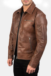 Classic Brown Genuine Leather Jacket