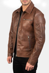 Classic Brown Genuine Leather Jacket