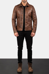 Classic Brown Genuine Leather Jacket