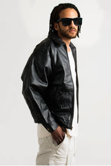 90s Inspired Oversized Leather Jacket