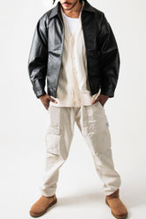 90s Inspired Oversized Leather Jacket