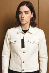 Classic White Denim Jacket – Unisex Fit
