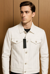 Classic White Denim Jacket – Unisex Fit