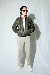 Mabel Distressed Sheepskin Leather Jacket