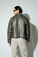 Mabel Distressed Sheepskin Leather Jacket