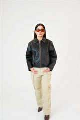 Vintage Distressed Leather Jacket