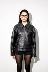 Modern Boxy Leather Jacket