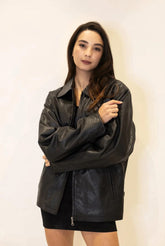 Vintage Oversized 90s Inspired Leather Jacket
