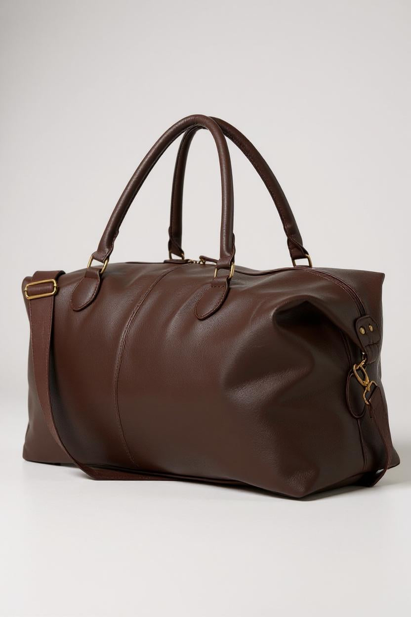 Premium Brown Leather Weekend Bag