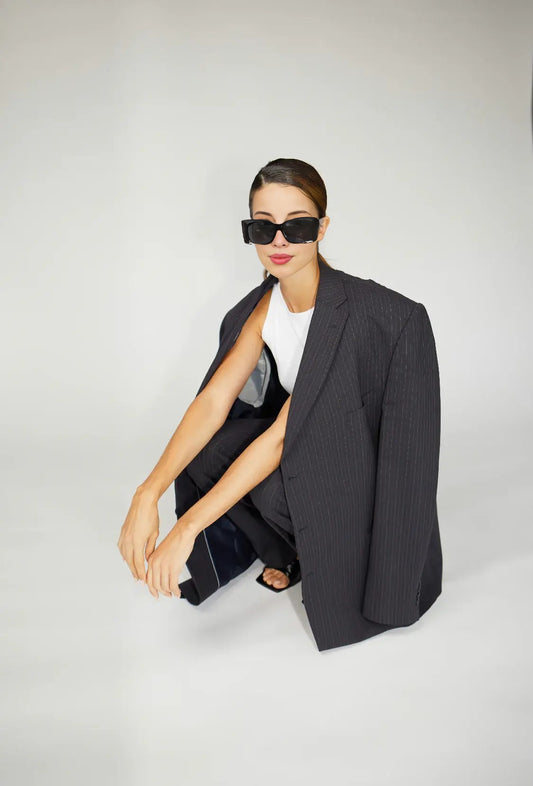 Libra Pinstripe Oversized Blazer